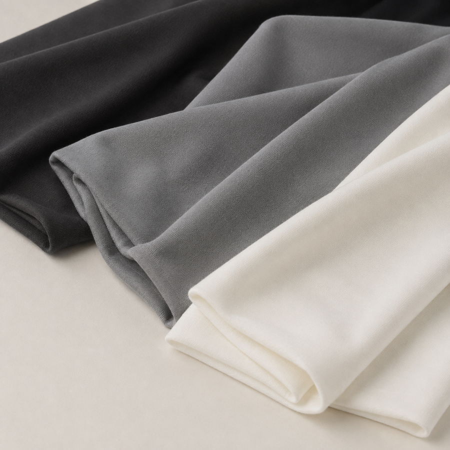 RANGE COVER: Lyocell Interlock | Natural Black, Medium Grey, Natural White