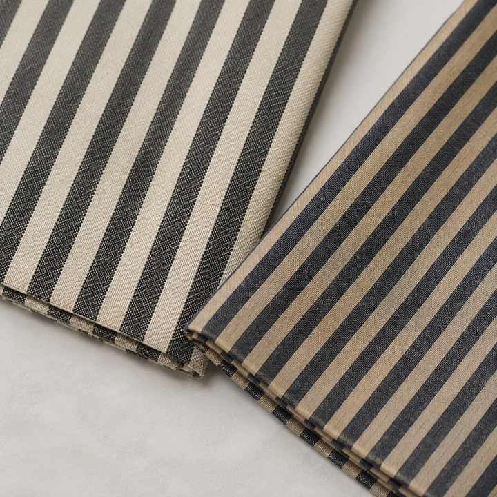 Striped woven silk fabrics — two-pattern range overview