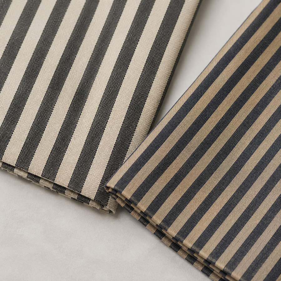 Striped woven silk fabrics — two-pattern range overview