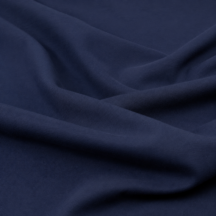 Cotton Jersey Knit, Navy Blue, smooth cotton studio view 1
