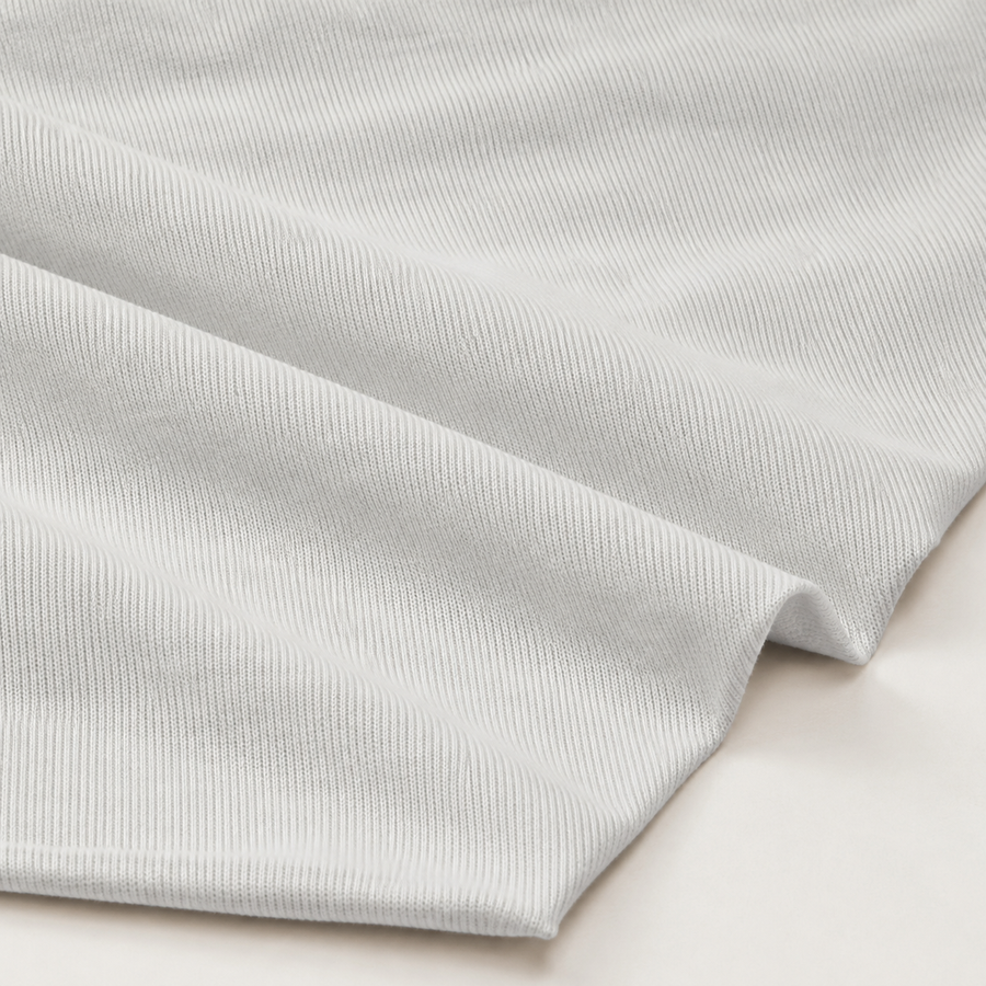 VARIANT_ID: 48518171558100 | White cotton ribbing fabric | approved product view 1