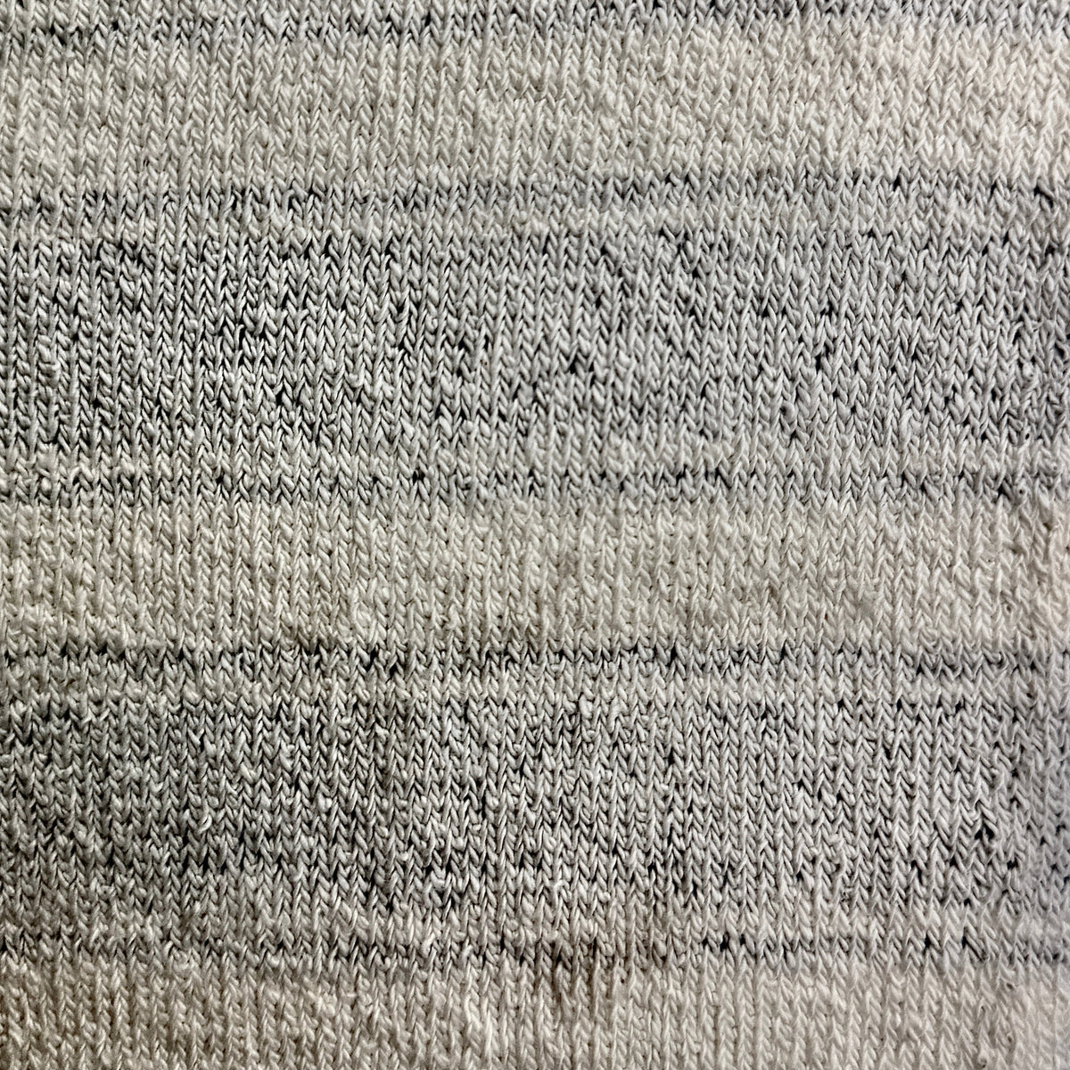 Faded gray and white striped double French terry, 18 oz