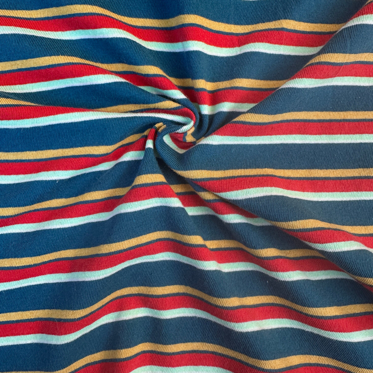 Poly-Cotton Jersey Stripe · blue/yellow