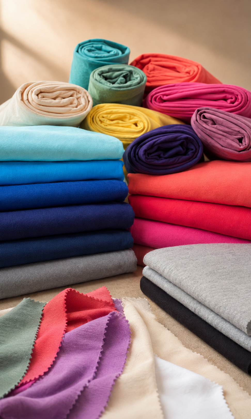 AI-generated color range cover showing Bamboo Jersey Knit in available colors