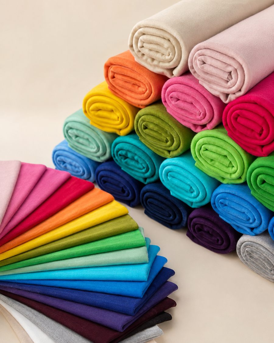 AI-generated color range cover showing Cotton Jersey 10 oz in available colors