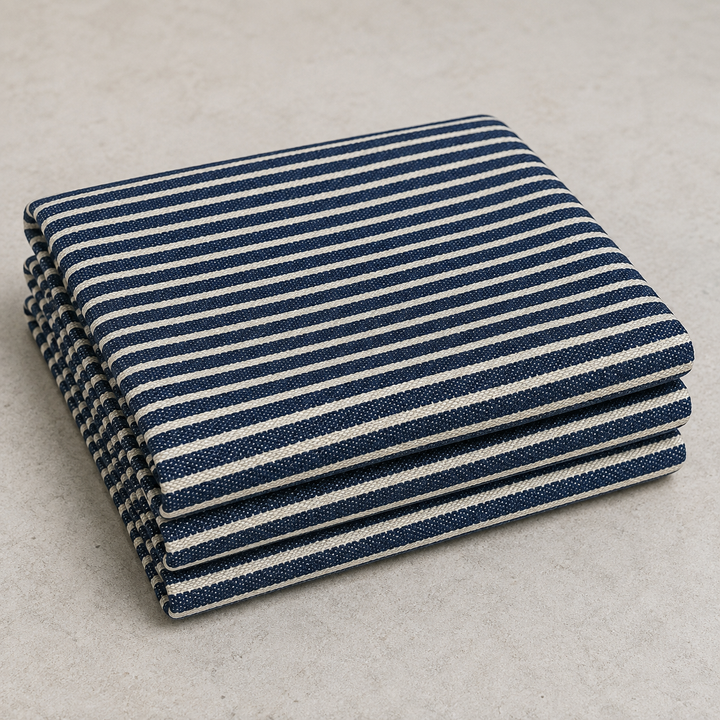 VARIANT_ID: 48518170607828 | Indigo Hickory Stripe Cotton Denim, 407 gsm fabric view 1