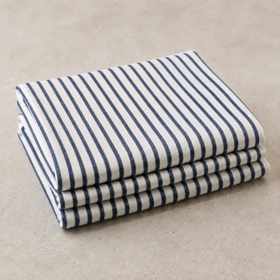 VARIANT_ID: 48518172049620 | French Terry Stripe · blue/white fabric view 1