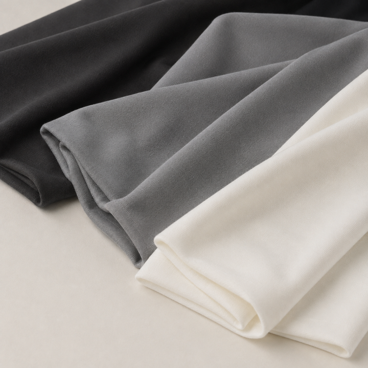 RANGE COVER: Lyocell Interlock | Natural Black, Medium Grey, Natural White
