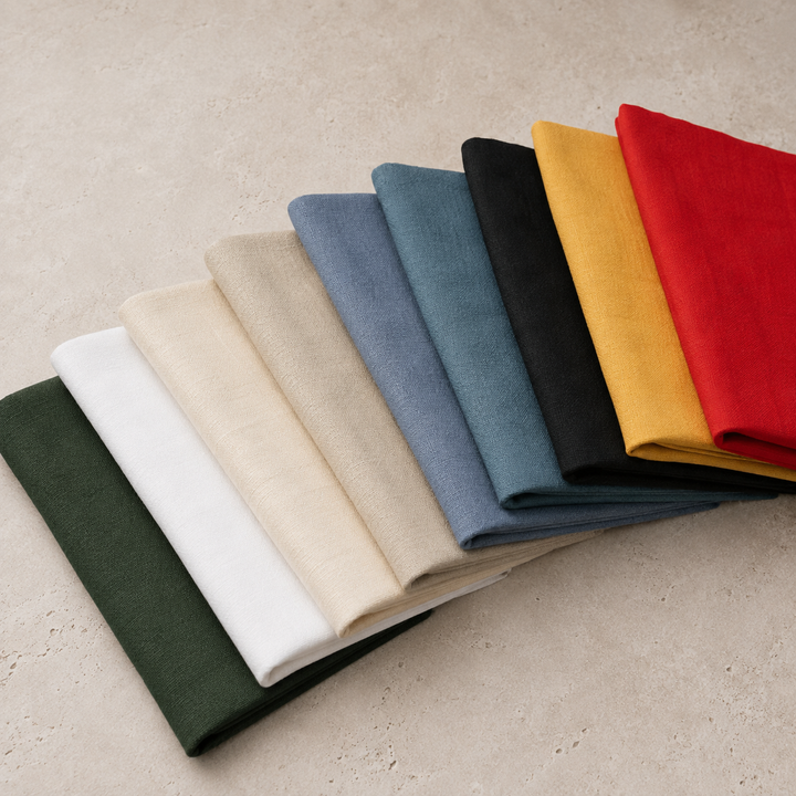 RANGE COVER | Linen, 6 oz · color range | AI fabric photograph
