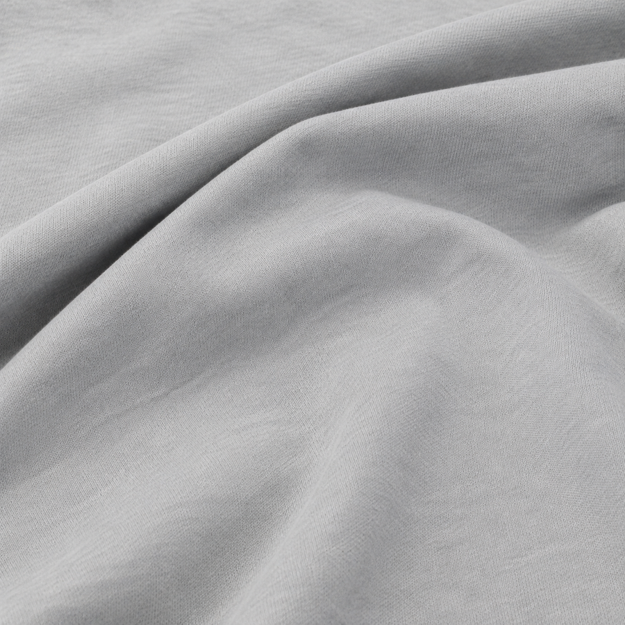 Double French Terry fabric, pale gray, smooth knit studio view 1