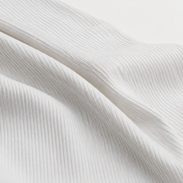 SELECTOR: Default Title | White Cotton Modal Ribbing | source-qualified replacement
