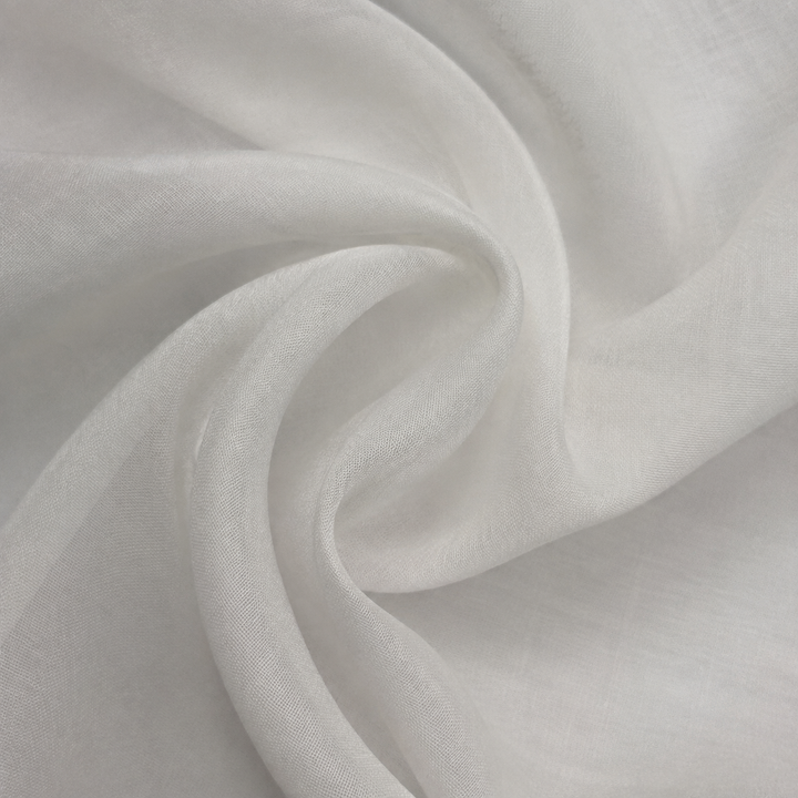 White voile fabric draped in soft curves — AI-restaged source view